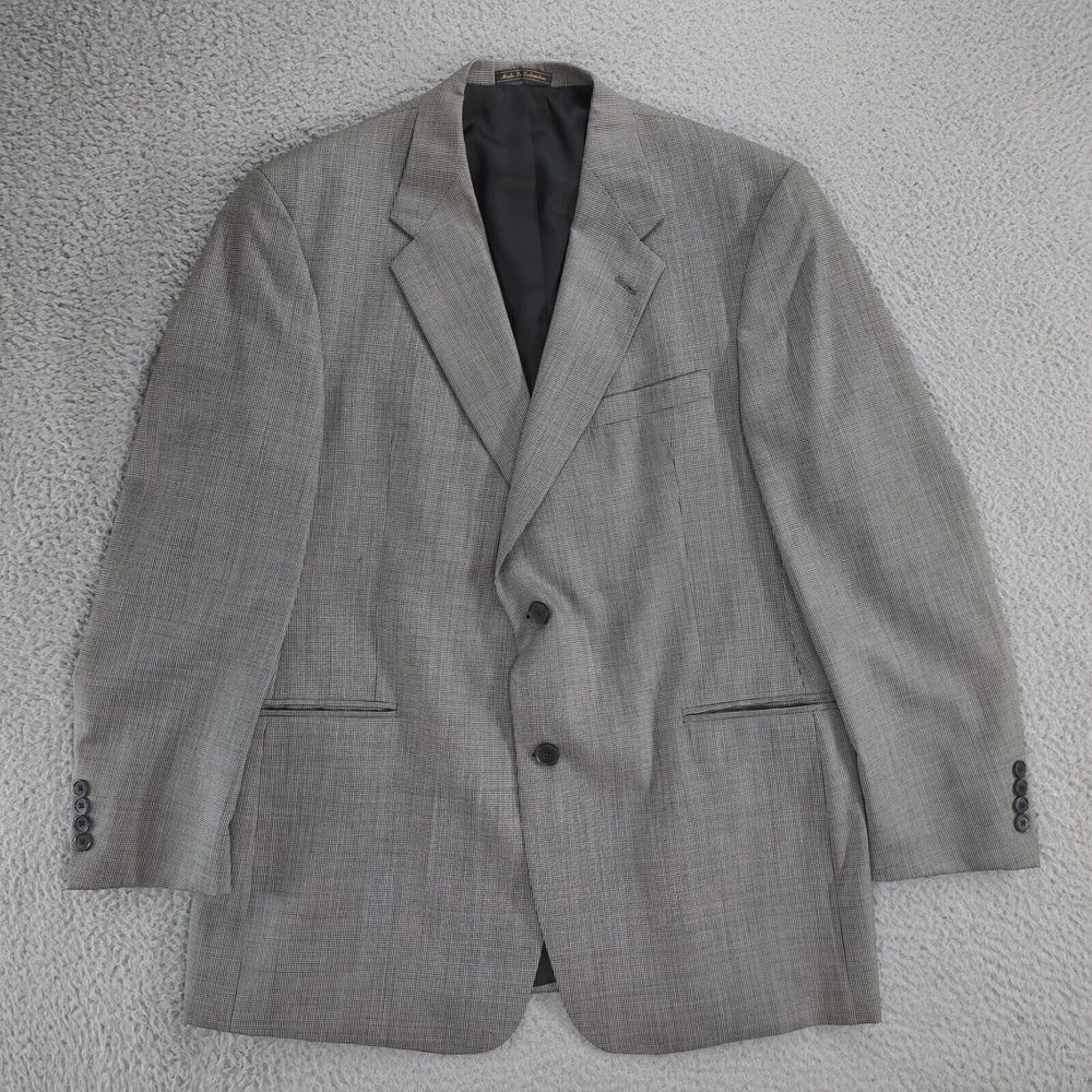 Tommy Hilfiger Mens 44R Sport Coat Blazer Gray Mini Houndstooth 100% Wool